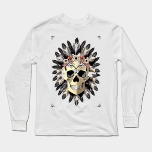 skull with feathers Long Sleeve T-Shirt